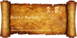 Kurtz Bernát névjegykártya